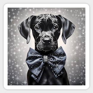 Sparkling Black Great Dane Sticker